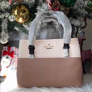Kate Spade Cream and Brown Satchel